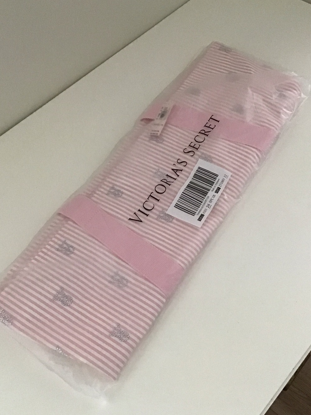 Victoria's Secret pink and white heritage striped Shine Tote Bag